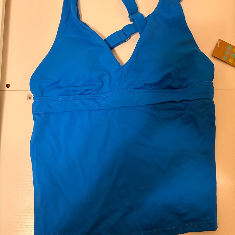 Title Nine Better Tankini Top Belize Blue XS B/C  NWT